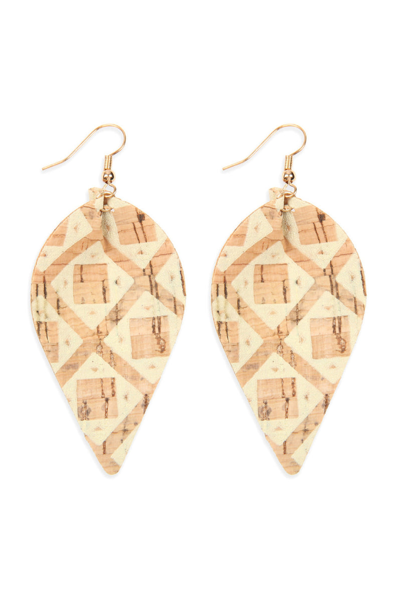 Tribal Pattern Cork Earrings