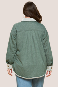 Two-Tone Terry Shacket