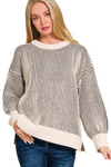 Two Tone Crewneck Sweater
