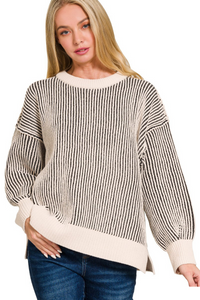 Two Tone Crewneck Sweater