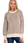 Two Tone Crewneck Sweater
