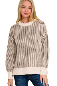 Two Tone Crewneck Sweater