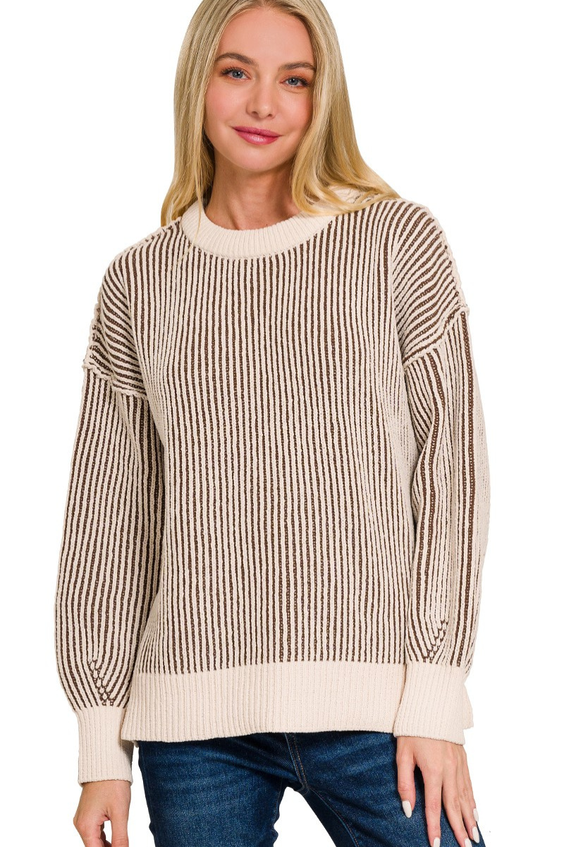 Two Tone Crewneck Sweater