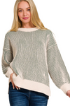 Two Tone Crewneck Sweater