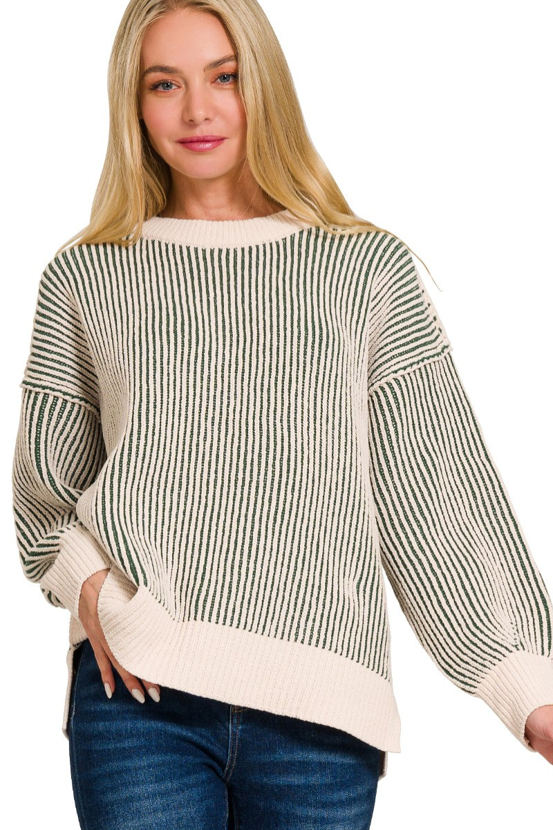 Two Tone Crewneck Sweater