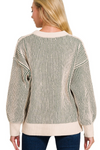 Two Tone Crewneck Sweater