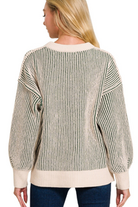 Two Tone Crewneck Sweater