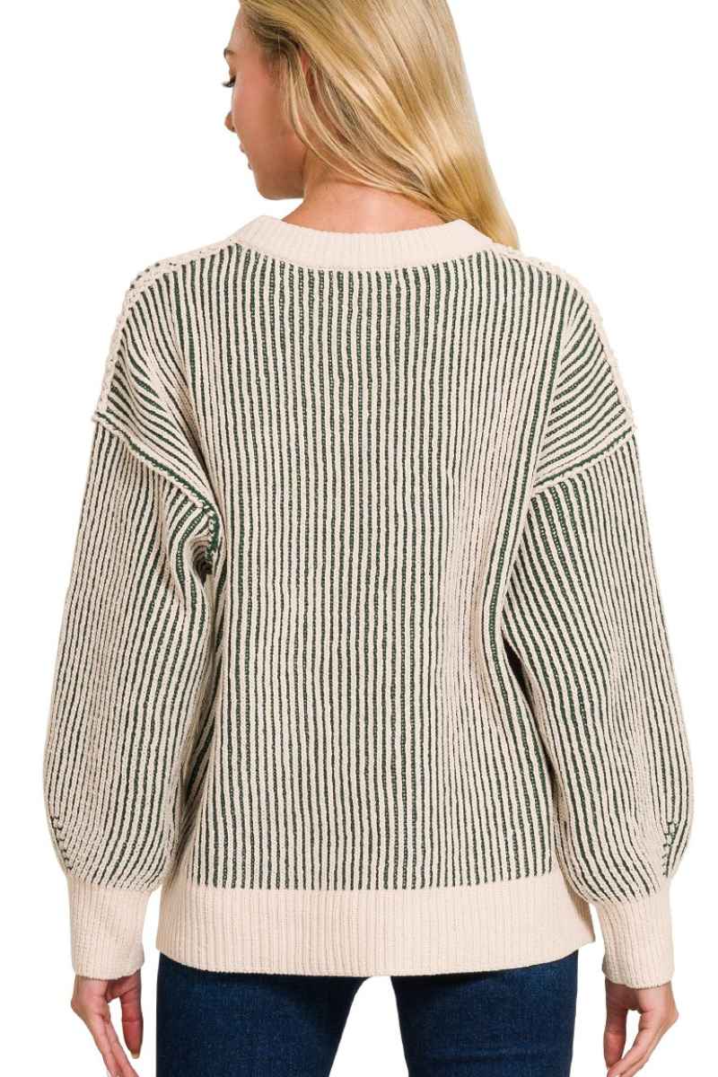 Two Tone Crewneck Sweater
