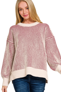 Two Tone Crewneck Sweater