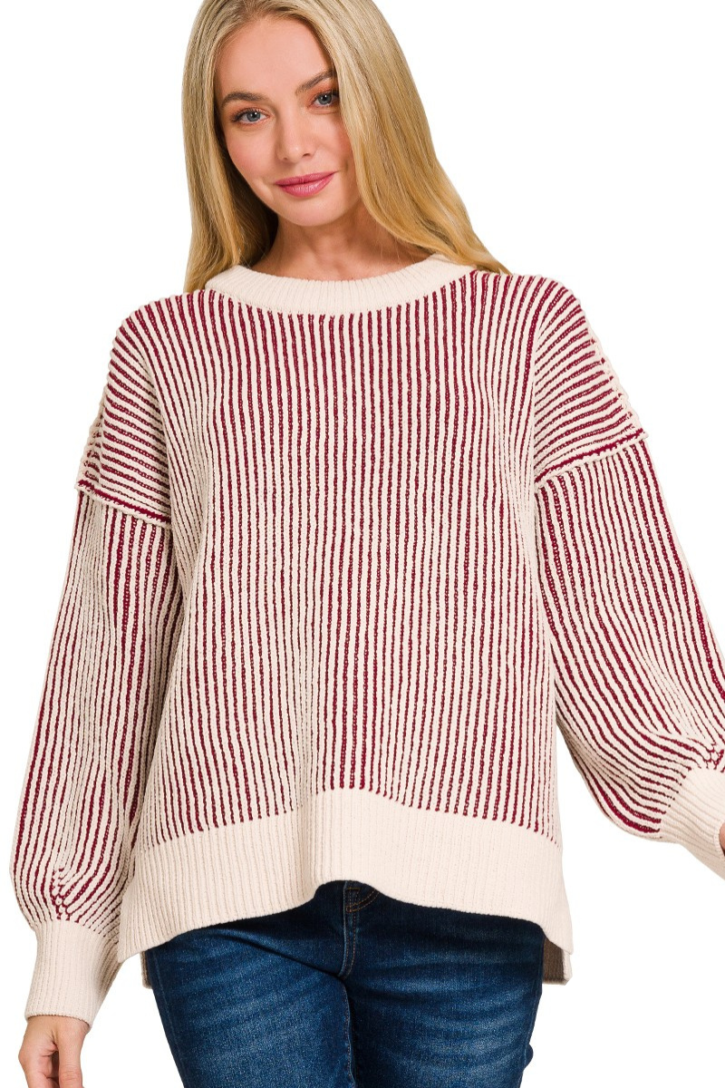 Two Tone Crewneck Sweater
