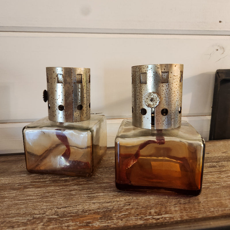 Vintage Amber Glass Fragrance Lamp
