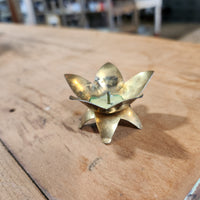 Vintage Brass Lotus Candle Holder