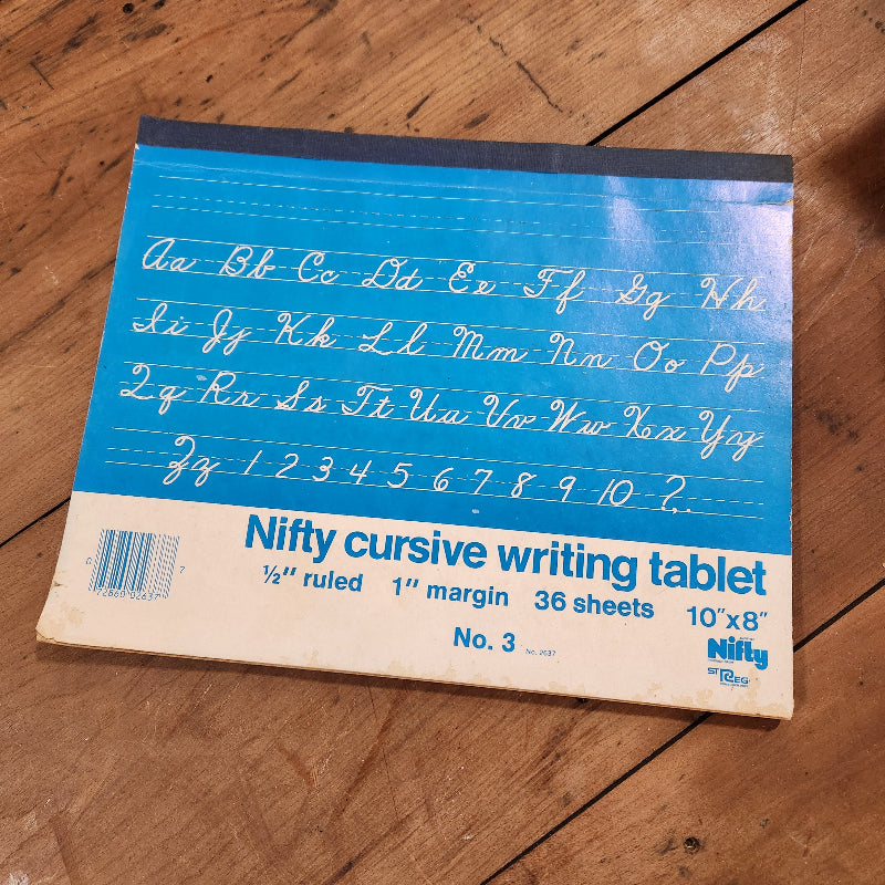 Vintage Cursive Writing Tablet