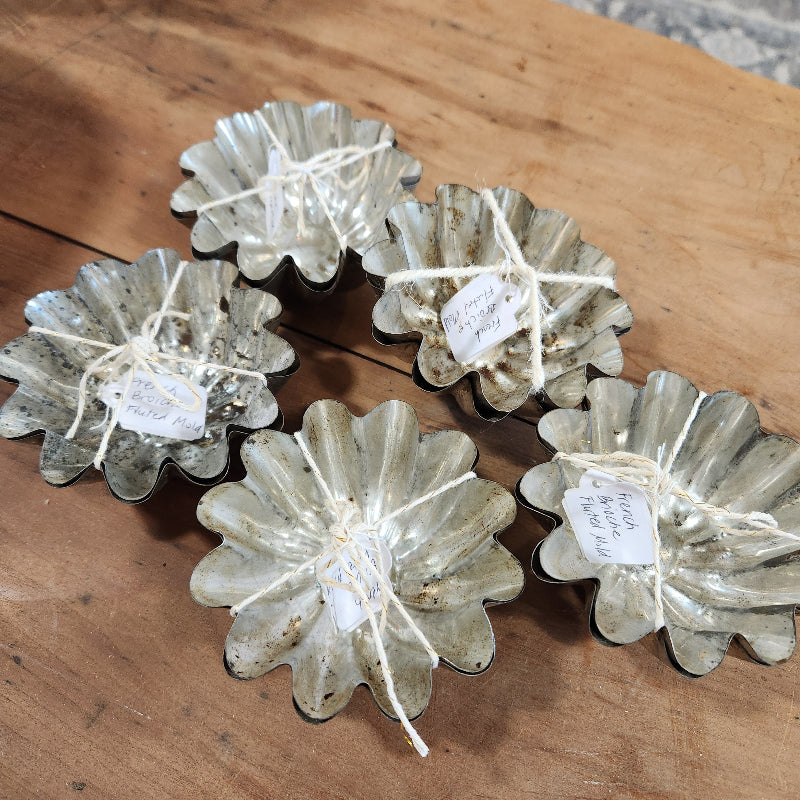 Vintage French Brioche Fluted Mold Set