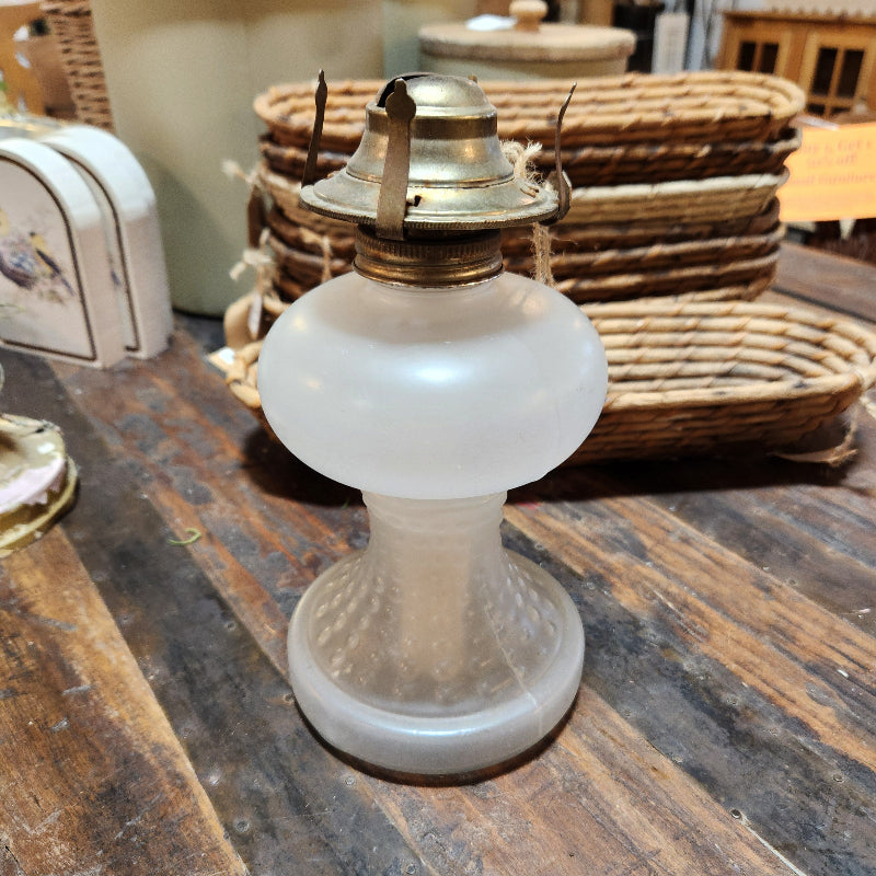 Vintage Glass Oil Lamp Base