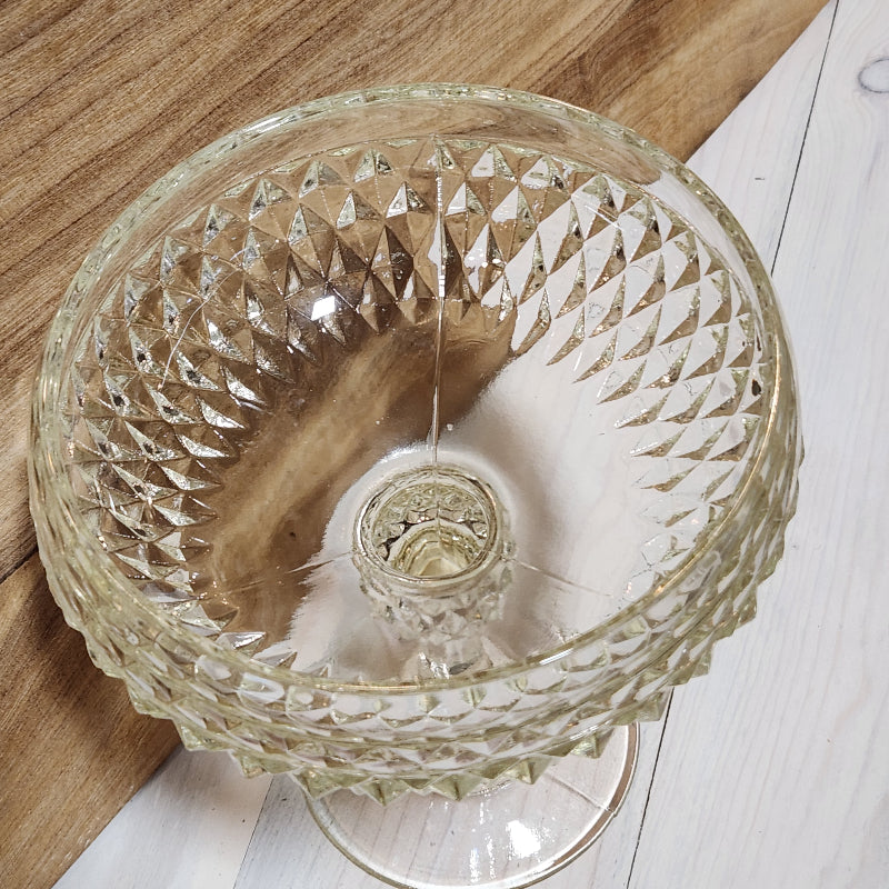 Vintage Glass Pedestal Bowl