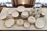 Vintage Gold Trim & White China