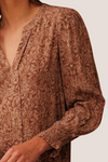 Vintage Leaf Print Blouse