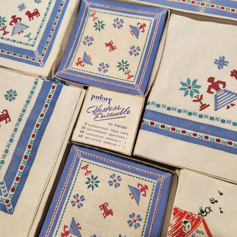 Vintage Folk Art Paper Party Set