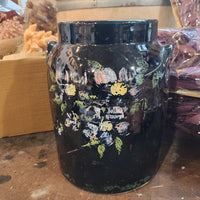 Vintage Black Stoneware Crock