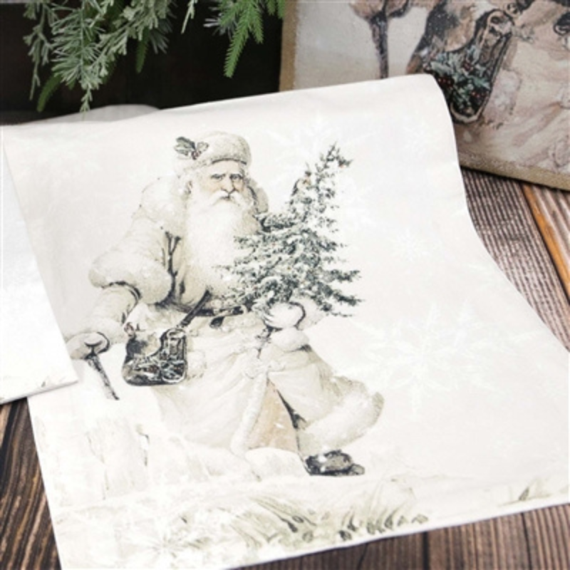 Vintage Santa Table Runner