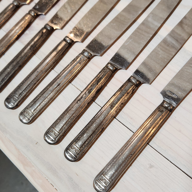 Vintage Silverplate Dinner Knives Set