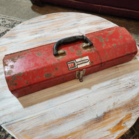 Vintage Red Metal Toolbox