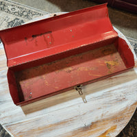 Vintage Red Metal Toolbox