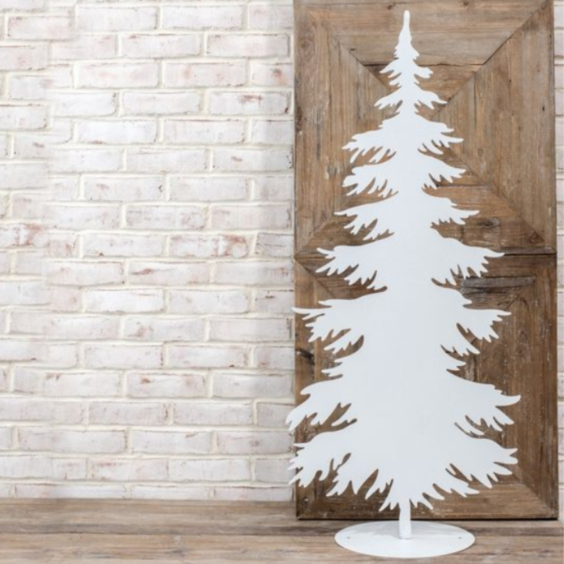 White Tin Glitter Tree