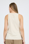 Washed Henley Sleeveless Top