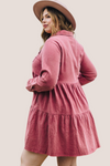 Washed Tiered Shirt Dress