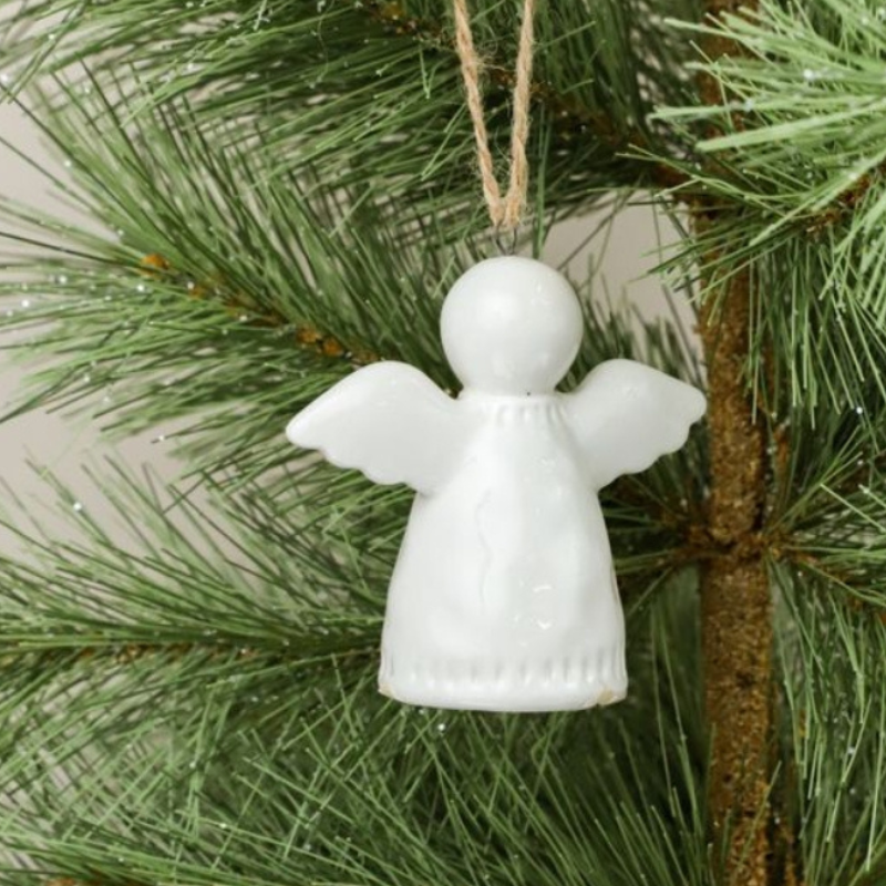 White Ceramic Angel Ornament