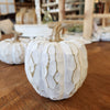White Carved Resin Pumpkin