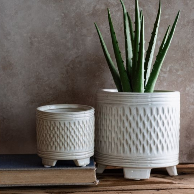Ceramic Pattern Footed Pot