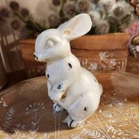 White Distressed Resin Bunny