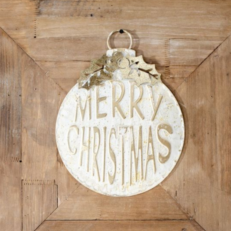 White & Gold Merry Christmas Sign