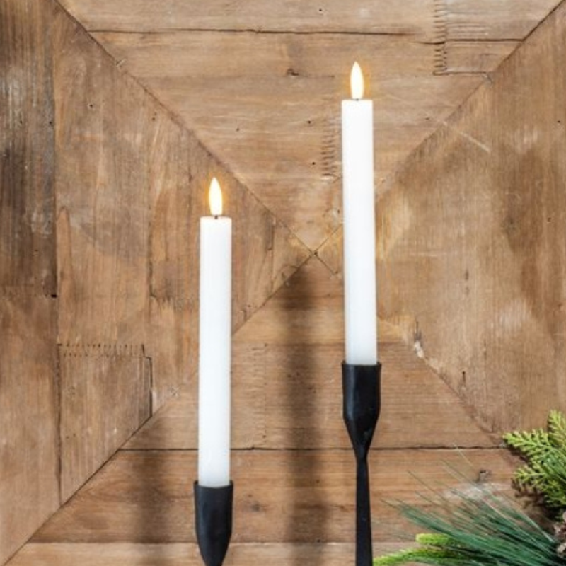 White LED Taper Candle Set