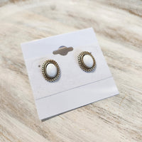 White Stud Earrings