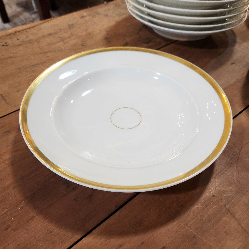 Vintage Gold Trim & White China