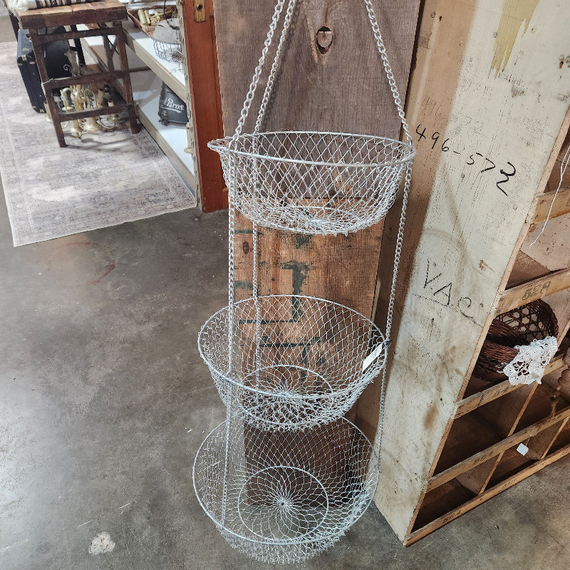 Wire 3-Tier Hanging Fruit Basket