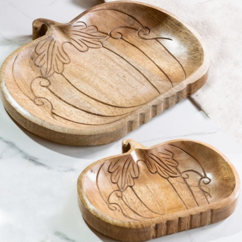 Wood Pumpkin Platter