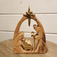 Wood & Gold Nativity