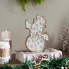 Wood Jolly Snowman Block