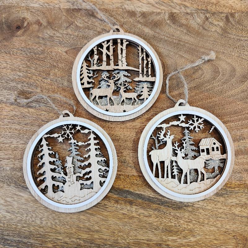 Wood Laser Cut Ornaments