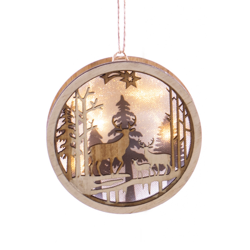 Wood Light Up Ornament