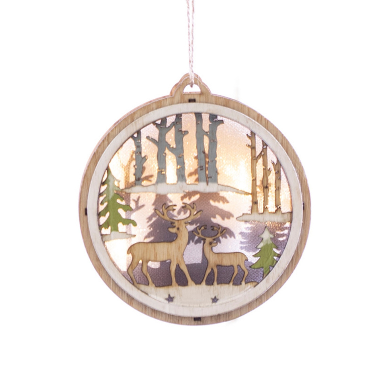 Wood Light Up Ornament