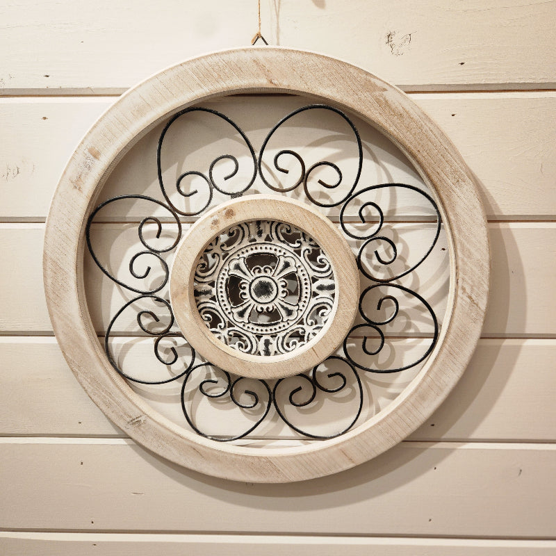 Wood & Metal Circle Wall Art