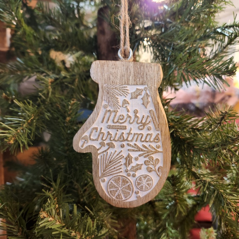Wood Mitten Ornament