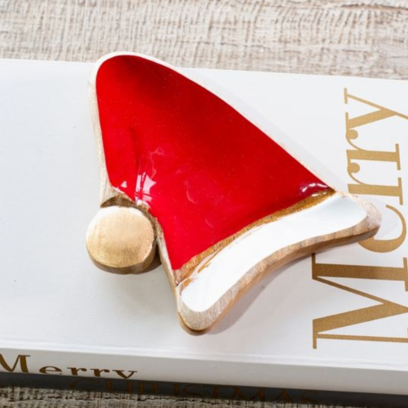 Wood Santa Hat Dish