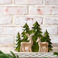 Wood Trees with Deer